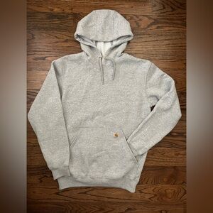 NWOT Men’s Carhartt Heather Gray Fleece Hoodie Sweatshirt.  Size Small